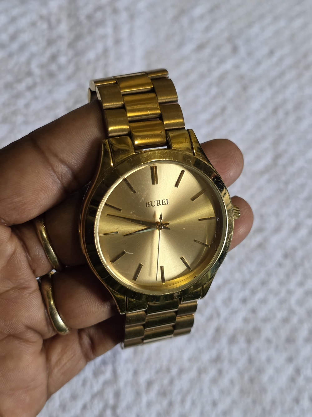REI Men's Classic Gold Stainless Steel Watch